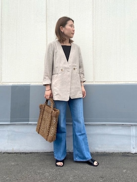 「ノーカラージャケット」｜yuinaさん（レディース・158cm）の春コーディネート