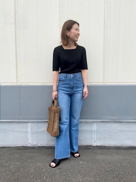 「スクエアネック(ネック)」｜yuinaさん（レディース・158cm）の春コーディネート