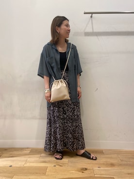 「SMELLY（スメリー）のアイテム（ショルダーバッグ）」を使った、yuinaさん（レディース・158cm）の夏コーディネート