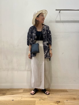 「SMELLY（スメリー）のアイテム（ショルダーバッグ）」を使った、yuinaさん（レディース・158cm）の夏コーディネート