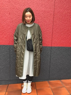 「キルティングコート」｜emico.さん（レディース・152cm）の冬コーディネート