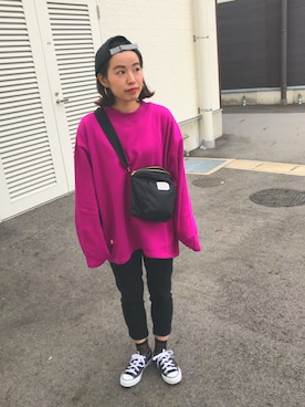 「ICNY（アイシーエヌワイ）のアイテム」を使った、emico.さん（レディース・152cm）の冬コーディネート