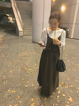 「unfil」｜「アイテム（ワンピース/ドレス）」を使った、emico.さん（レディース・152cm）の春コーディネート
