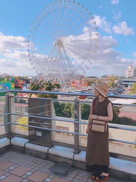 「ROSE BUD（ローズバッド）の(TENDENZA)Vカットプラットフォームサンダル（サンダル）」を使った、emico.さん（レディース・152cm）の夏コーディネート