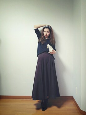 「シフォンブラウス」｜「アイテム（財布/小物）」を使った、373さん（レディース・161cm）の秋コーディネート
