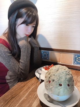 「BLUE LABEL CRESTBRIDGE（ブルーレーベルクレストブリッジ）のアイテム（ハンチング/ベレー帽）」を使った、RUUさん（レディース・156cm）の冬コーディネート