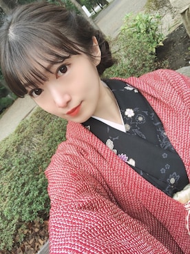 「kimono（キモノ）のアイテム」を使った、RUUさん（レディース・156cm）の春コーディネート