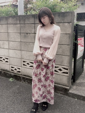 「MERCURYDUO（マーキュリーデュオ）のアイテム（カーディガン/ボレロ）」を使った、RUUさん（レディース・156cm）の秋コーディネート