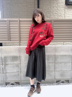 「Ameri（アメリ）のアイテム」を使った、RUUさん（レディース・156cm）の冬コーディネート