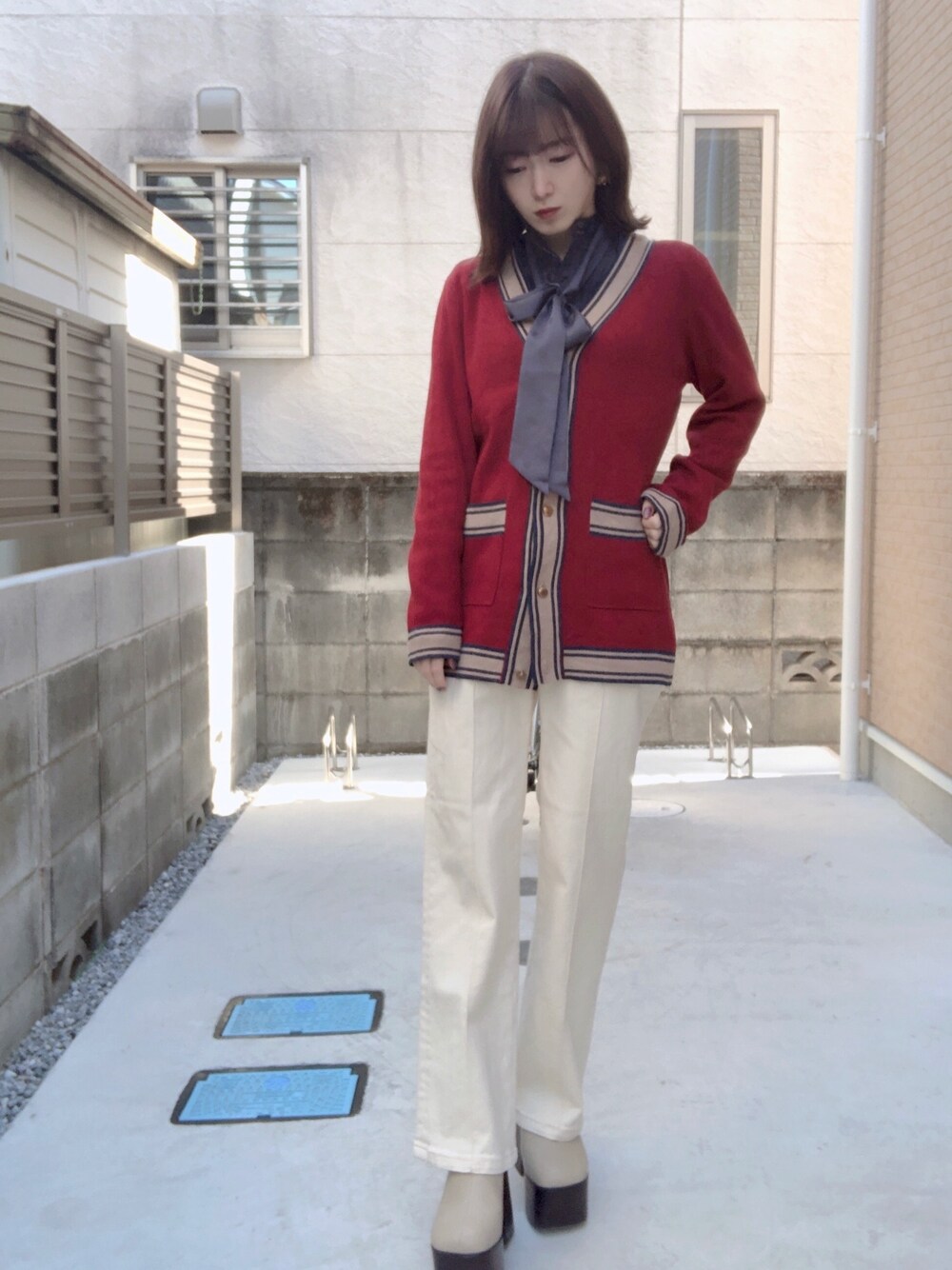 lilybrownハート柄ボウタイ付ブラウス LILY BROWN リリーブラウン Lily Brown ハート柄ボウタイ付ブラウス