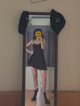 「UNIF（ユニフ）のアイテム（ハンチング/ベレー帽）」を使った、蟑螂恶霸さん（レディース・160cm）の夏コーディネート