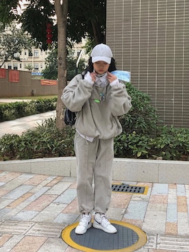 「基础款」｜「アイテム（帽子）」を使った、蟑螂恶霸さん（レディース・160cm）の冬コーディネート