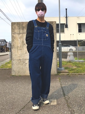 「アイテム（サロペット/オーバーオール）」を使った、しらやまさん（メンズ・167cm・20代）の春コーディネート