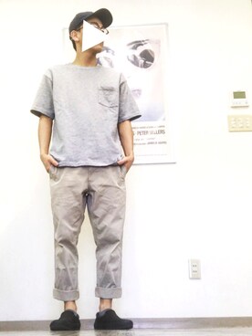 「UNIQLOコーデ」｜「アイテム（スリッポン）」を使った、Cooonさん（メンズ・170cm）の夏コーディネート