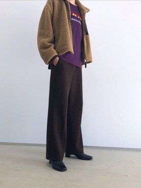 「ディズニー」｜「アイテム（その他アウター）」を使った、eijiさん（メンズ・178cm）の冬コーディネート