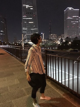 「ARMANI EXCHANGE（アルマーニエクスチェンジ）のアイテム（チノパンツ）」を使った、よーすけさん（メンズ・169cm）の秋コーディネート