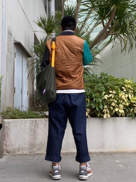 「MANASTASH（マナスタッシュ）のアイテム（MA-1）」を使った、Director Kwokさん（メンズ・175cm）の冬コーディネート