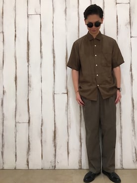 「Steven Alan（スティーブンアラン）のアイテム（その他シューズ）」を使った、tonsukeさん（メンズ・177cm）の夏コーディネート