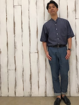 「Steven Alan（スティーブンアラン）のアイテム（その他シューズ）」を使った、tonsukeさん（メンズ・177cm）の夏コーディネート