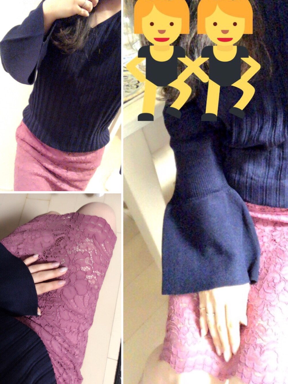 「GUのアイテム（ニット/セーター、ブルー系）」を使った、Eri branさん（レディース・154cm）の冬コーディネートの1枚目の写真