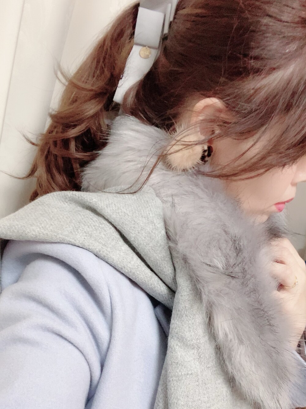 「JUSGLITTYのアイテム（ジャケット/アウター、ブルー系）」を使った、Eri branさん（レディース・154cm）の秋コーディネートの1枚目の写真