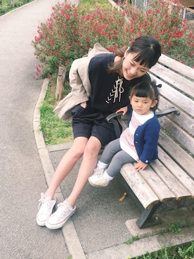 「ミリタリーアウター」｜「アイテム（ジャケット/アウター）」を使った、原田沙奈子さん（レディース・163cm）の春コーディネート