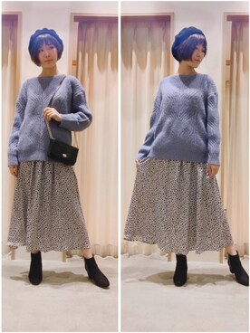 「Te chichi TERRASSE（テチチテラス）のアイテム（ハンチング/ベレー帽）」を使った、Mayuさん（レディース・167cm）の秋コーディネート