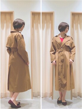 「Te chichi TERRASSE（テチチテラス）のアイテム（トレンチコート）」を使った、Mayuさん（レディース・167cm）の秋コーディネート