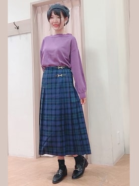 「Te chichi（テチチ）のアイテム（ハンチング/ベレー帽）」を使った、Mayuさん（レディース・168cm）の秋コーディネート