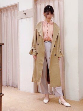 「Te chichi TERRASSE（テチチテラス）のアイテム（トレンチコート）」を使った、Mayuさん（レディース・168cm）の冬コーディネート