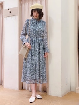「Te chichi TERRASSE（テチチテラス）のアイテム（ハンチング/ベレー帽）」を使った、Mayuさん（レディース・168cm）の春コーディネート