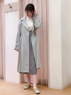 「Te chichi TERRASSE（テチチテラス）のアイテム（トレンチコート）」を使った、Mayuさん（レディース・168cm）の春コーディネート