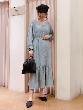 「Te chichi TERRASSE（テチチテラス）のアイテム（ハンチング/ベレー帽）」を使った、Mayuさん（レディース・168cm）の春コーディネート