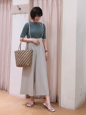 「Te chichi TERRASSE（テチチテラス）のアイテム（オールインワン・サロペット）」を使った、Mayuさん（レディース・168cm）の春コーディネート