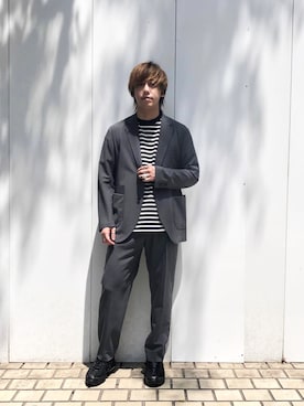 「グレージュ」｜miyazakiさん（メンズ・176cm）の春コーディネート