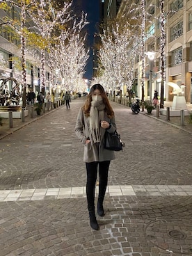 「MARC JACOBS（マークジェイコブス）のアイテム（トートバッグ）」を使った、さきさん（レディース・165cm）の冬コーディネート