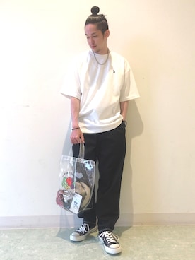 「FRUIT OF THE LOOM（フルーツオブザルーム）のアイテム（バッグ）」を使った、5H!N5さん（メンズ・169cm）の夏コーディネート