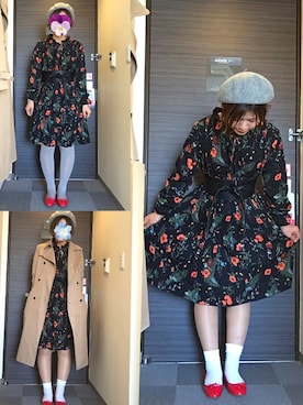 「サッシュベルト」｜「アイテム（トレンチコート）」を使った、とんさん（レディース・160cm）の春コーディネート