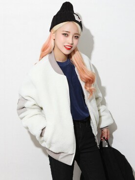 「BLANC..（ブラン）のアイテム（ブルゾン）」を使った、bullangさん（レディース・158cm）の冬コーディネート