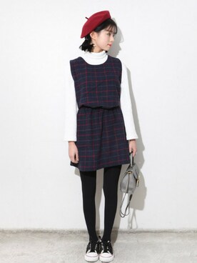 「BLANC..（ブラン）のアイテム（帽子）」を使った、bullangさん（レディース・158cm）の冬コーディネート