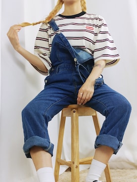 「ピクニック」｜「アイテム（つなぎ/オールインワン）」を使った、bullangさん（レディース・158cm）の春コーディネート