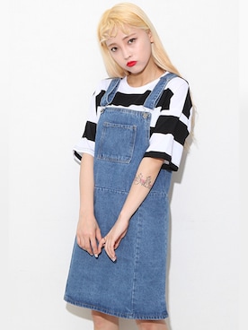 「韓国」｜「アイテム（サロペット/オーバーオール）」を使った、bullangさん（レディース・158cm）の春コーディネート