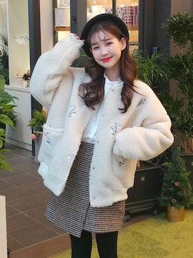 「BLANC..（ブラン）のアイテム（ジャケット/アウター）」を使った、bullangさん（レディース・158cm）の冬コーディネート