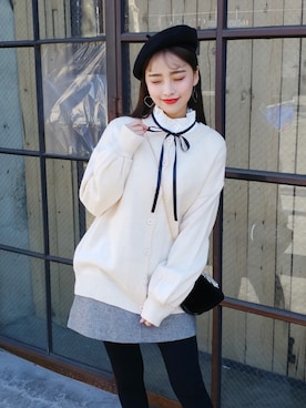 「BLANC..（ブラン）のアイテム（その他アウター）」を使った、bullangさん（レディース・158cm）の冬コーディネート