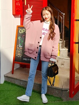 「BLANC..（ブラン）のアイテム（ジャケット/アウター）」を使った、bullangさん（レディース・158cm）の冬コーディネート