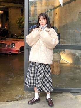 「BLANC..（ブラン）のアイテム（その他アウター）」を使った、bullangさん（レディース・158cm）の秋コーディネート