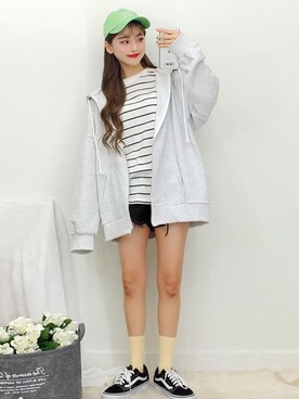 「BLANC..（ブラン）のアイテム（その他アウター）」を使った、bullangさん（レディース・158cm）の春コーディネート