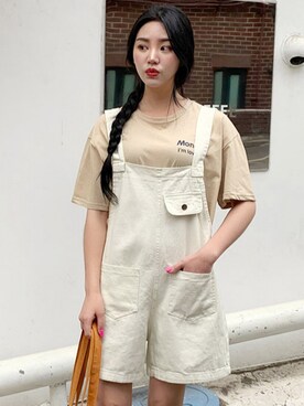 「BLANC..（ブラン）のアイテム（オールインワン・サロペット）」を使った、bullangさん（レディース・158cm）の春コーディネート