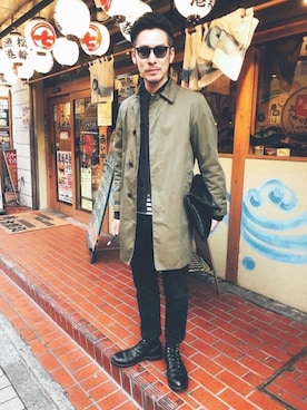 「MHL.」｜「アイテム（デニムジャケット）」を使った、よーぞーさん（メンズ・178cm）の春コーディネート