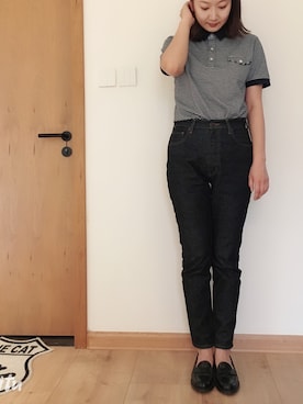 「MOUSSY（マウジー）のアイテム（デニムパンツ、ブルー系）」を使った、西贝sysy宁さん（レディース・169cm）の夏コーディネート